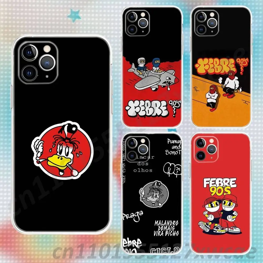 Фото Febre90s Voce Esta Com Febre Чехол для телефона для iPhone 17, 16e, 16, 15, 14, 13, 12, 11 Mini Pro Max X, XR, XSMAX 8, 7 Air Plus Прозрачный №1