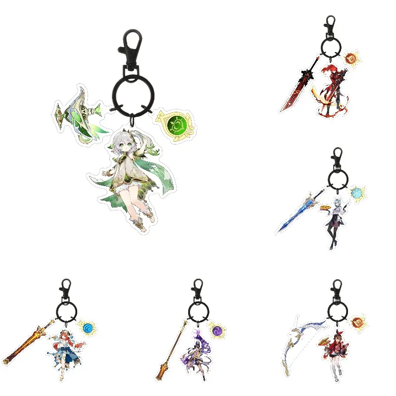 

Anime Genshin Impact Nahida Cosplay Keychain Acrylic Game Figure Cyno Nilou Keyrings Fashion Bags Key Chains Pendant Fans Gift