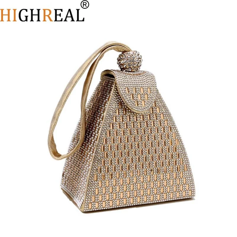 

Женская вечерняя сумка-клатч в виде треугольника