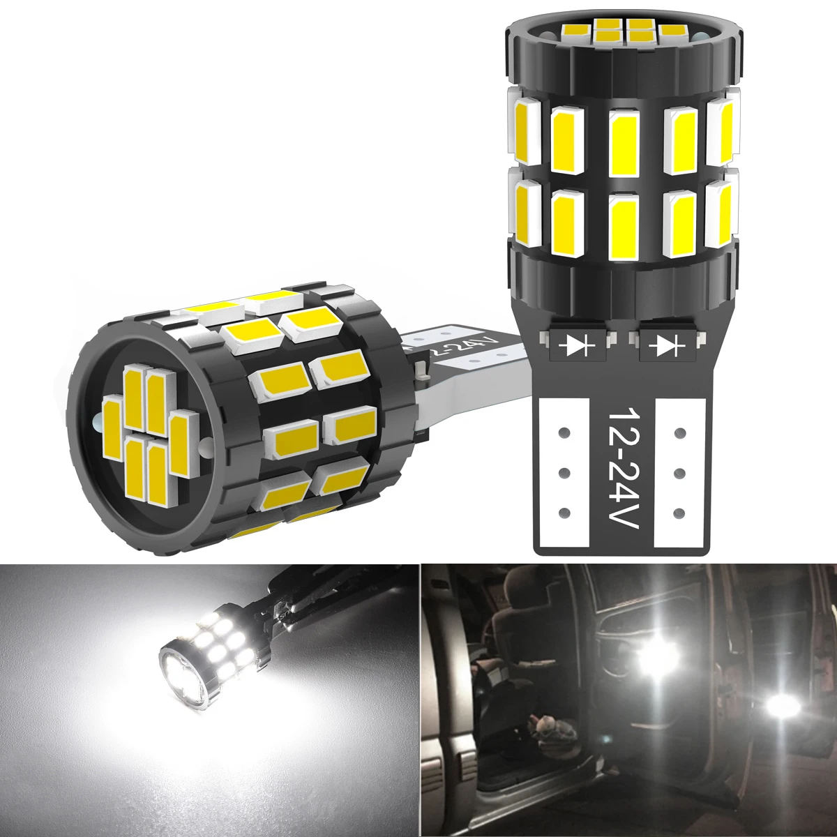 2 шт. Автомобильные светодиодные лампы T10 W5W для Ford Fiesta Focus 3 Fusion Ranger Kuga S Max MK5 Mustang