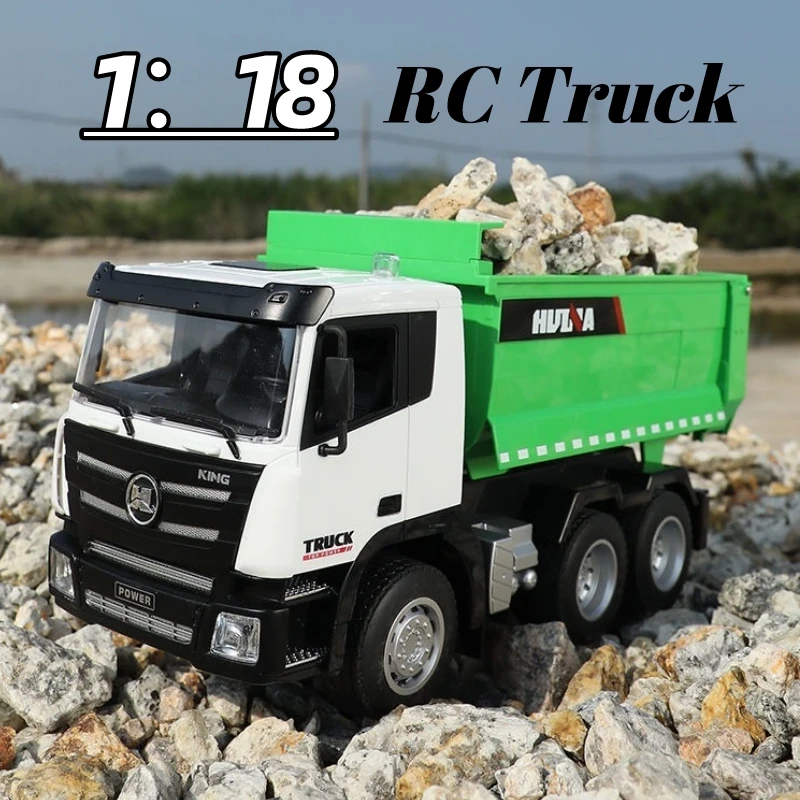 Радиоуправляемый грузовик Huina 556 1/18, 6 каналов, автомобили с дистанционным управлением, грузовики, самосвал с подсветильник кой 2,4G, игрушка для мальчиков, детей