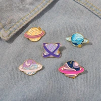 dream planet metal enamel pins star moon brooch fashion purple clothes cartoon pins badge jewery gift for space lovers wholesale