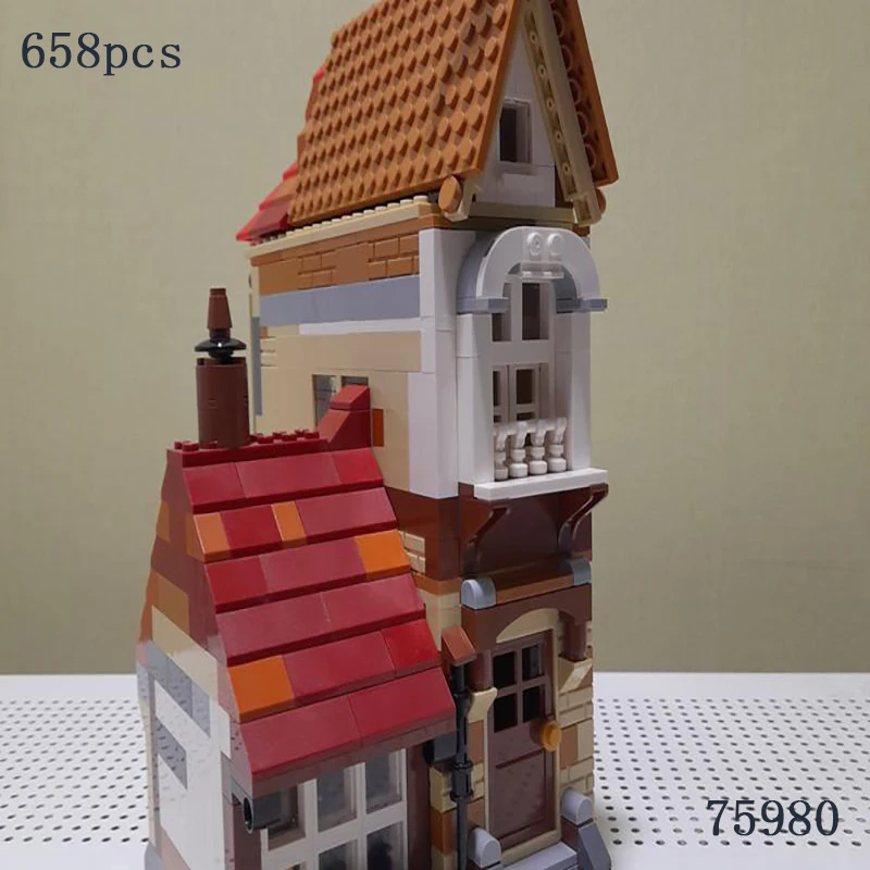 

658 parts Creative Street View NewBurrow MOC Modular House Model Building Block Education KidsToy Birthday Gifts