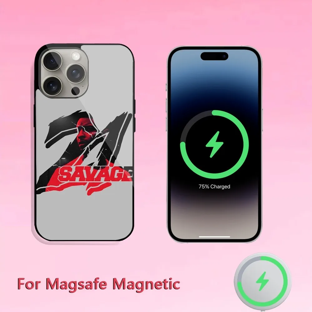Чехол для телефона Rapper 21 S-Savage American Dream iPhone 11 12 13 14 15 Plus Pro Max Magsafe Магнитный чехол