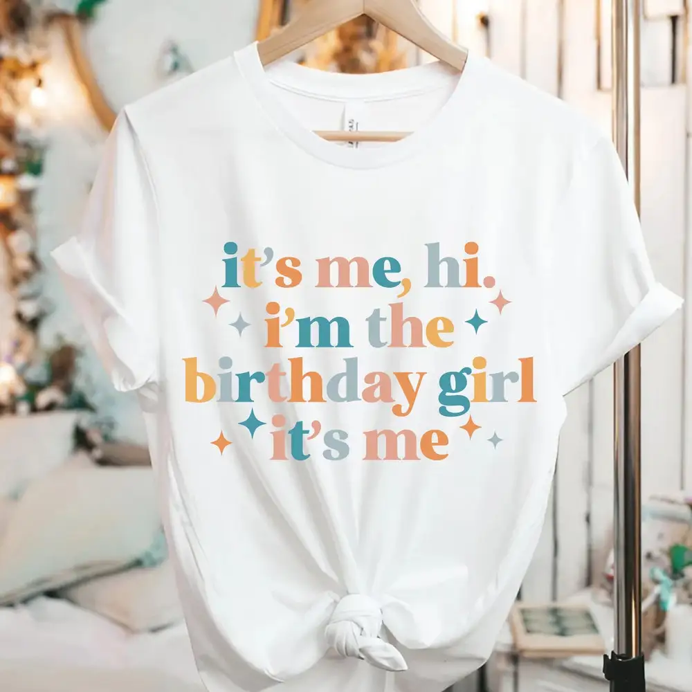Футболка в стиле ретро с надписью It's Me Hi I The Birthday Girl