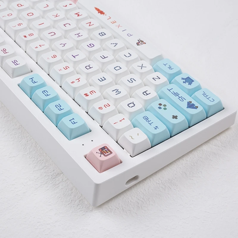 

R91A Pixel War Keycaps Dye Sub PBT XDA Keycap for GK61/64/68/75/84/87/96/980/104/108 MX Switch Mechanical Keyboard 125 Keys