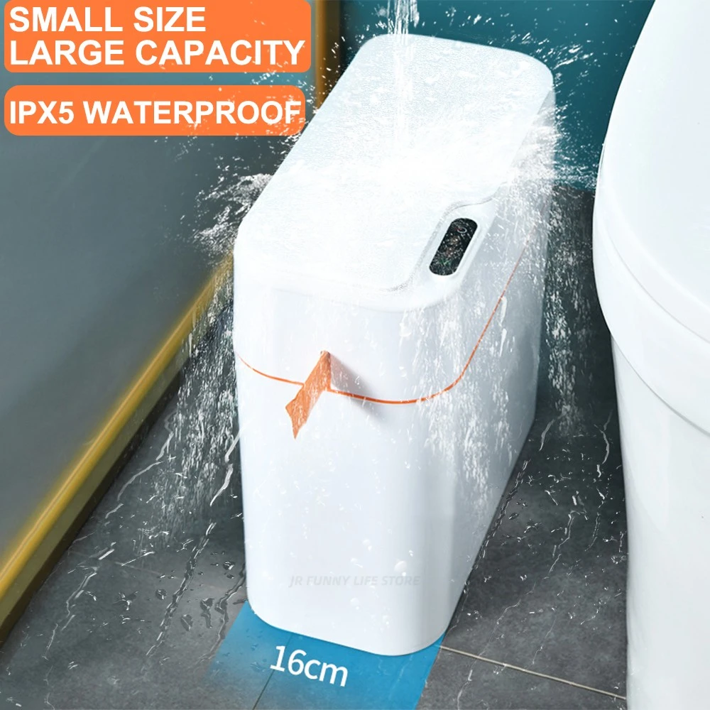 

18L Automatic Sealing Smart Trash Can For Bathroom Toilet Kitchen Waterproof Garbage Bin With Lid Smart Sensor Car Trash Bin