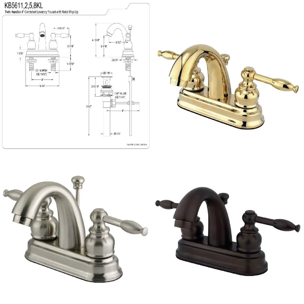 

Luxurious Polished Brass 4in. Centerset Bathroom Faucet for Stunning, Eye-Catching Look