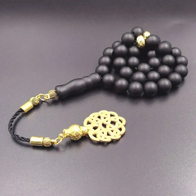 ALBASHAN Tasbih мужские черные матовые Агаты камень мусульманские молитвенные бусины
