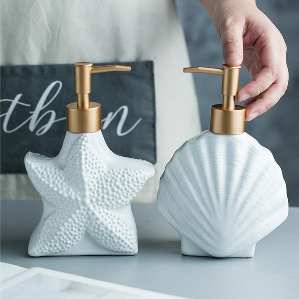 

Керамический Герметичный и устойчивый дозатор жидкого мыла для экологически чистых домов, Нетоксичная портативная бутылка для морской звезды