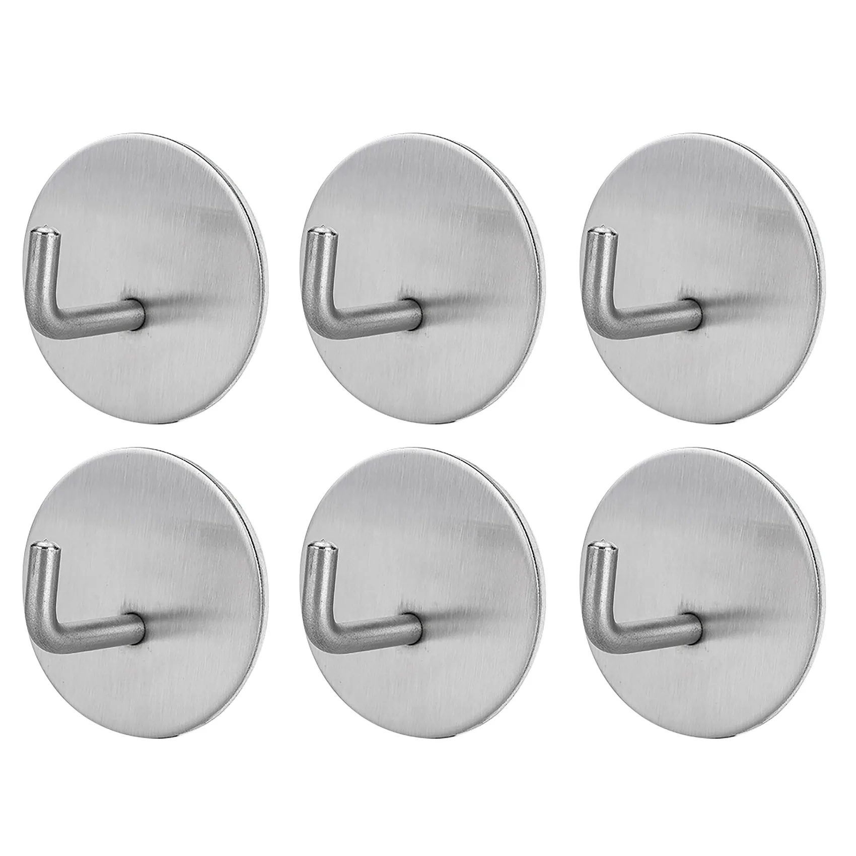 

6Pc Self-Adhesive Towel Hooks Without Drilling Stainless Steel Wall Hooks Towel Holder Door Hooks for Home Kitchen