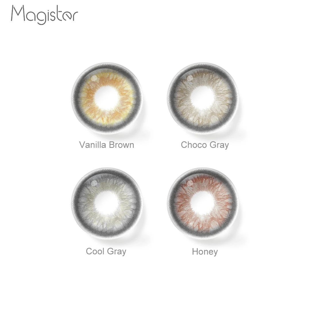 Цветные контактные линзы Magister для глаз 1 пара ежегодные больших синие серые