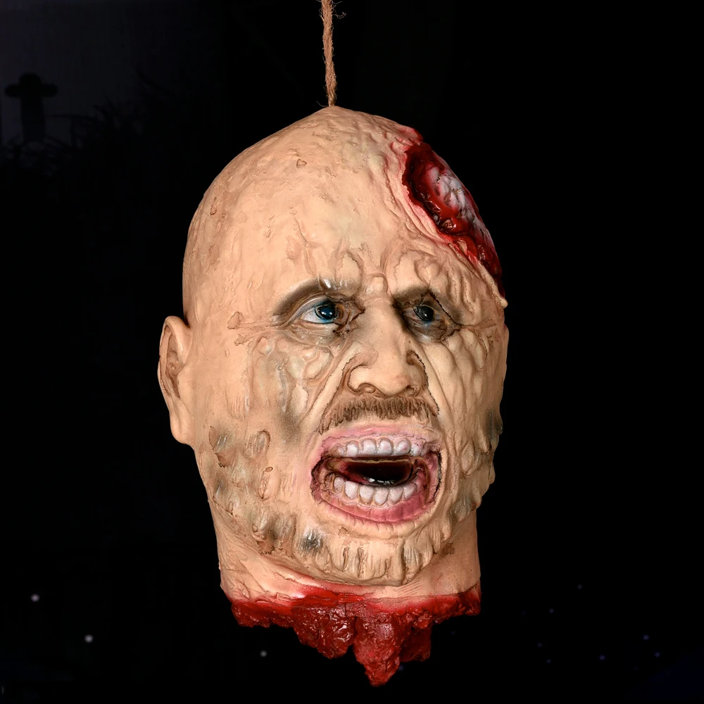 Украшение для дома с привидениями, подвесная голова мертвых голов, страшная голова зомби, подвеска из латекса, Реалистичная голова человека, реквизит для вечеринки на Хэллоуин