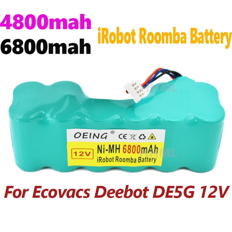 

2023 DE55 12V Ni-MH 6800mAh Аккумулятор Для Ecovacs Deebot DE5G DM88 902 901 610