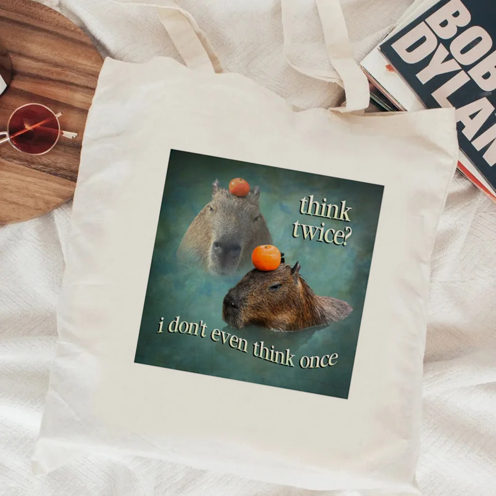 Смешная сумка для покупок shopper Джутовая хлопчатобумажная сумка-мешок