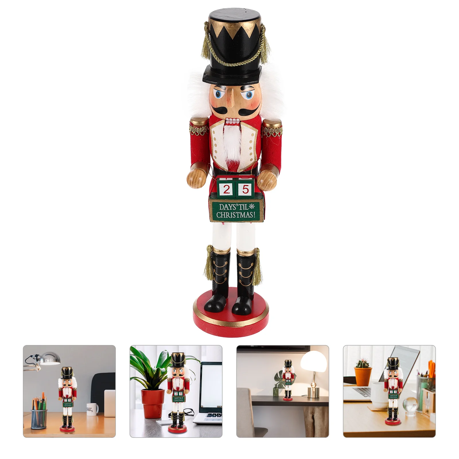 

Nutcracker Calendar Xmas Advent Christmas Nutcrackers Wooden Puppet Decor Desktop Festival Table Ornament Supplies Suits