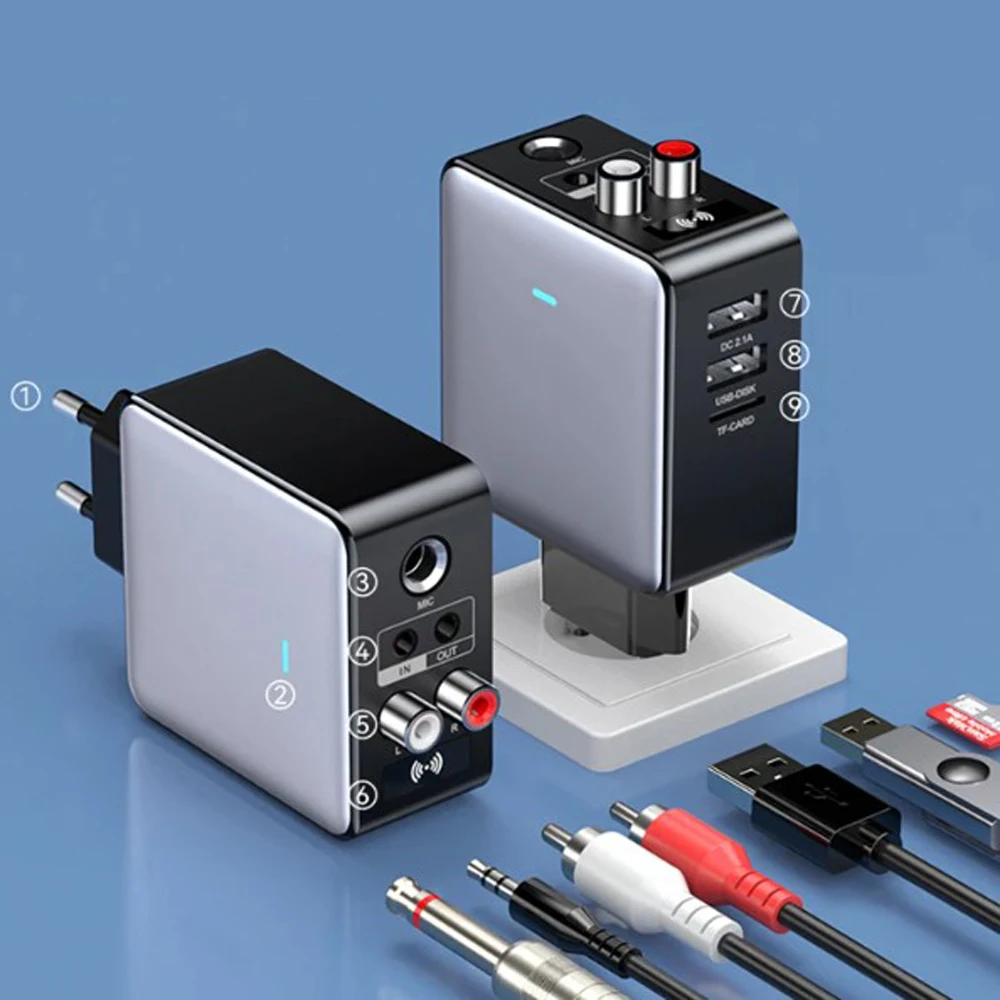 USB зарядное устройство 3 5 мм 6 AUX/RCA/U-Disk/TF/ Микрофон Караоке HIFI Bluetooth Аудио