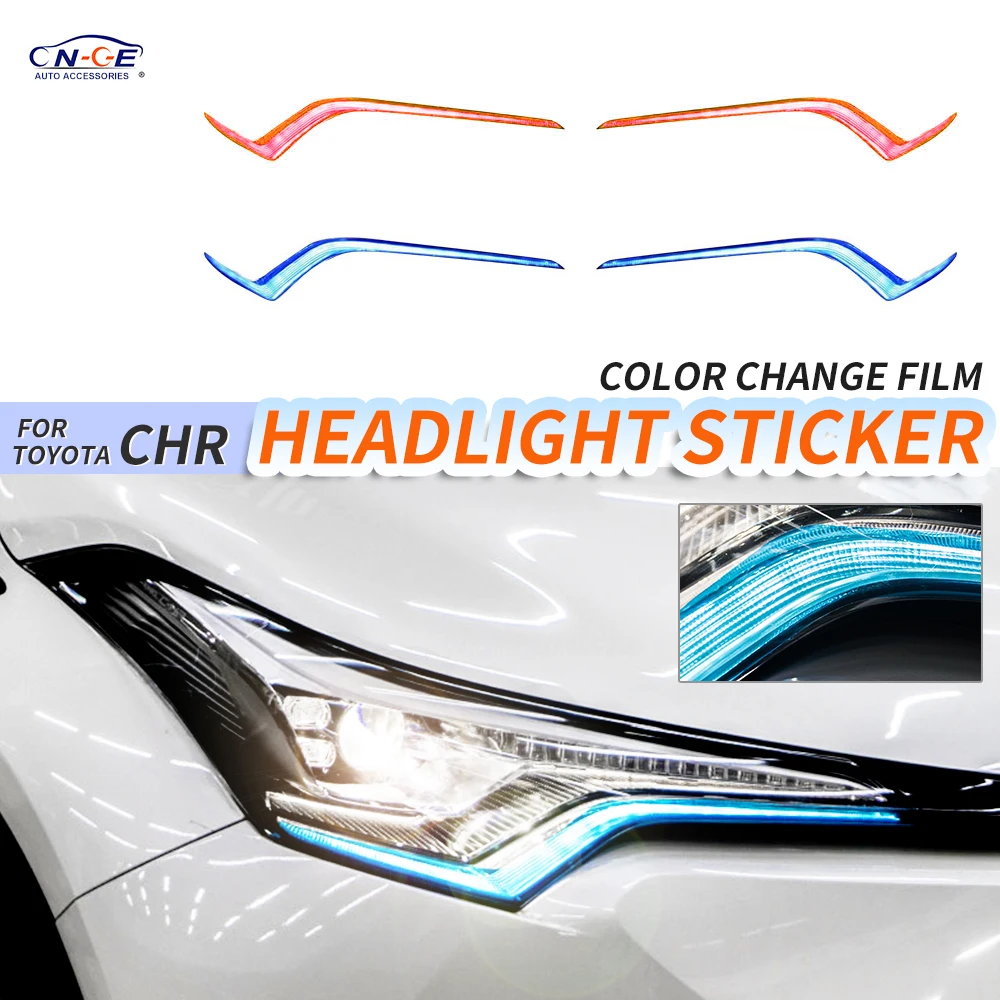 Виниловая пленка с цветным оттенком для фар Toyota Chr освещение аксессуары синяя
