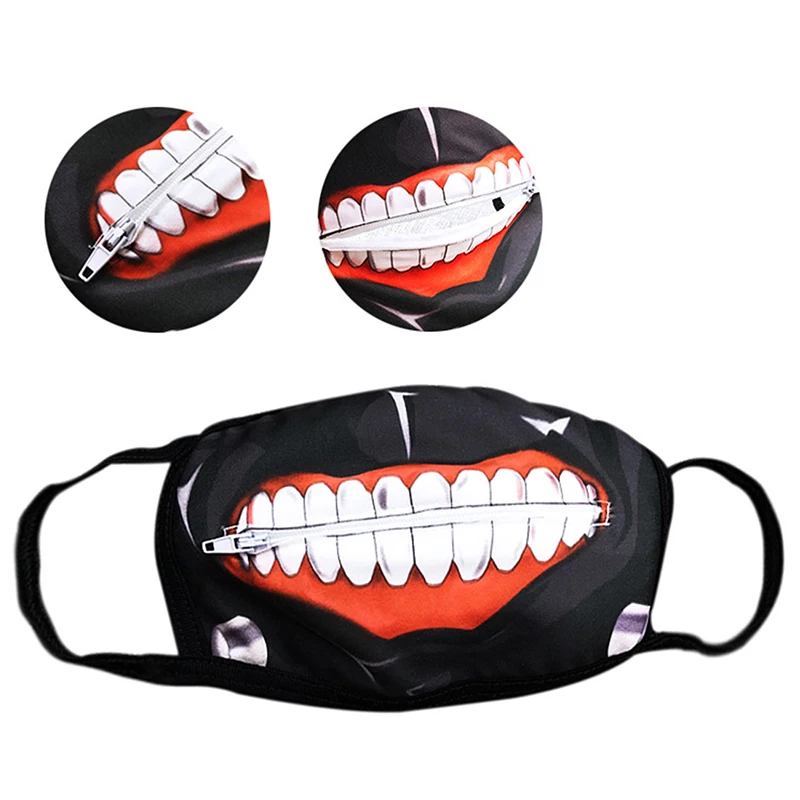 Токийский Гуль канеки Кен маска лицевые маски косплей аниме с молнией Хэллоуин