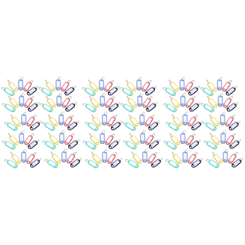 

150 Pcs Plastic Keychain Key Tags ID Label Name Tags Split Ring