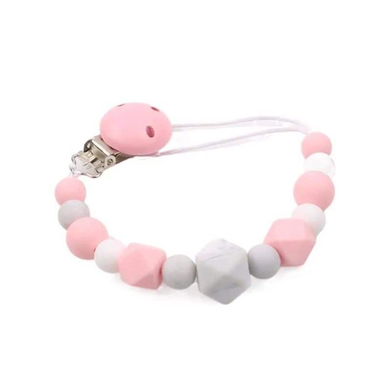 

Силиконовые шестигранные Круглые бусины для детской фотографы держатель для прорезывателя соски-пустышки с цепочкой