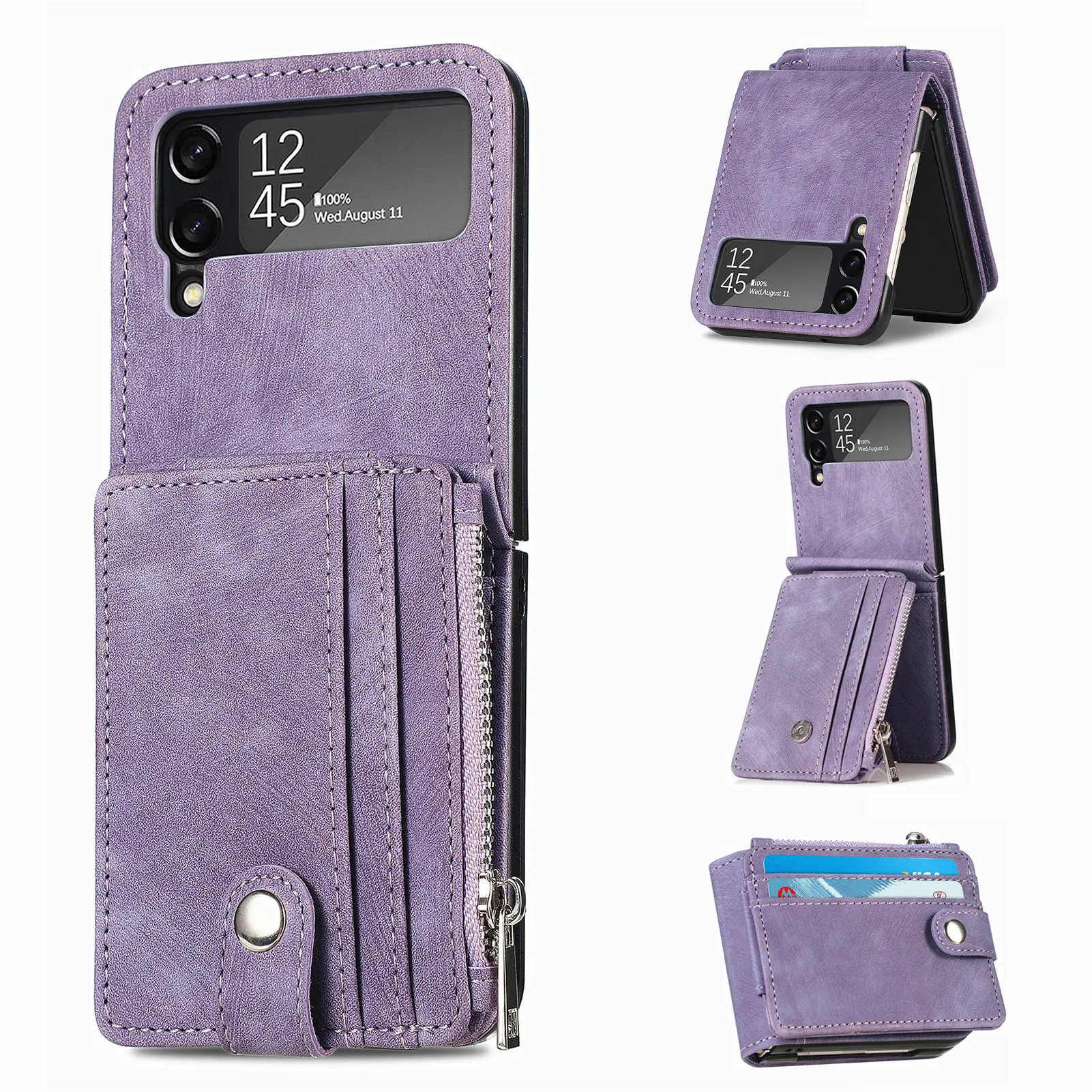 

Retro Wallet Pu Leather Multifunction Phone Cases For Samsung Galaxy Z Flip 4 3 Flip4 Flip3 Cover Bag Case