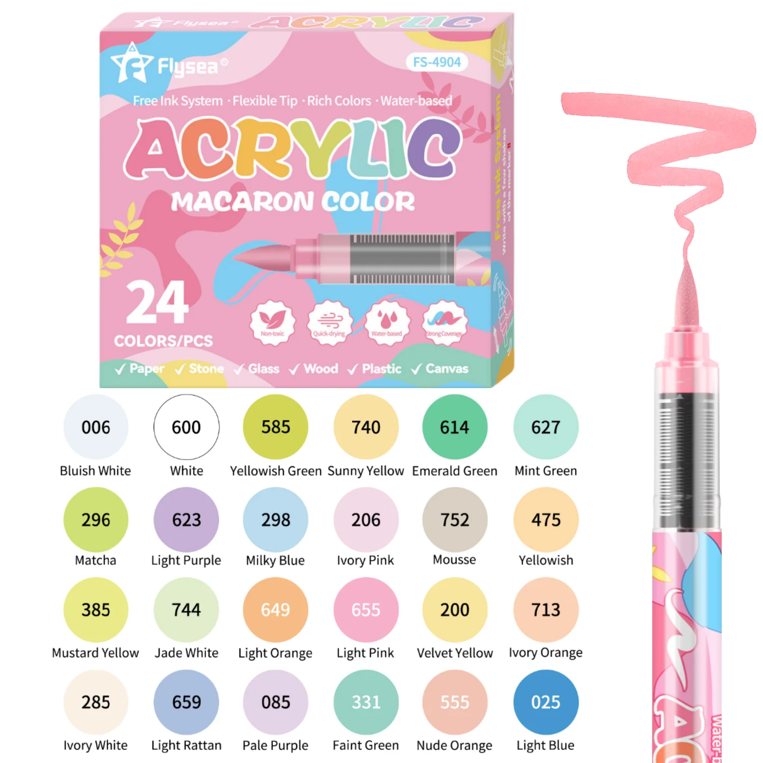 

Маркеры для рисования Kolorowys Macaron, 7 цветов