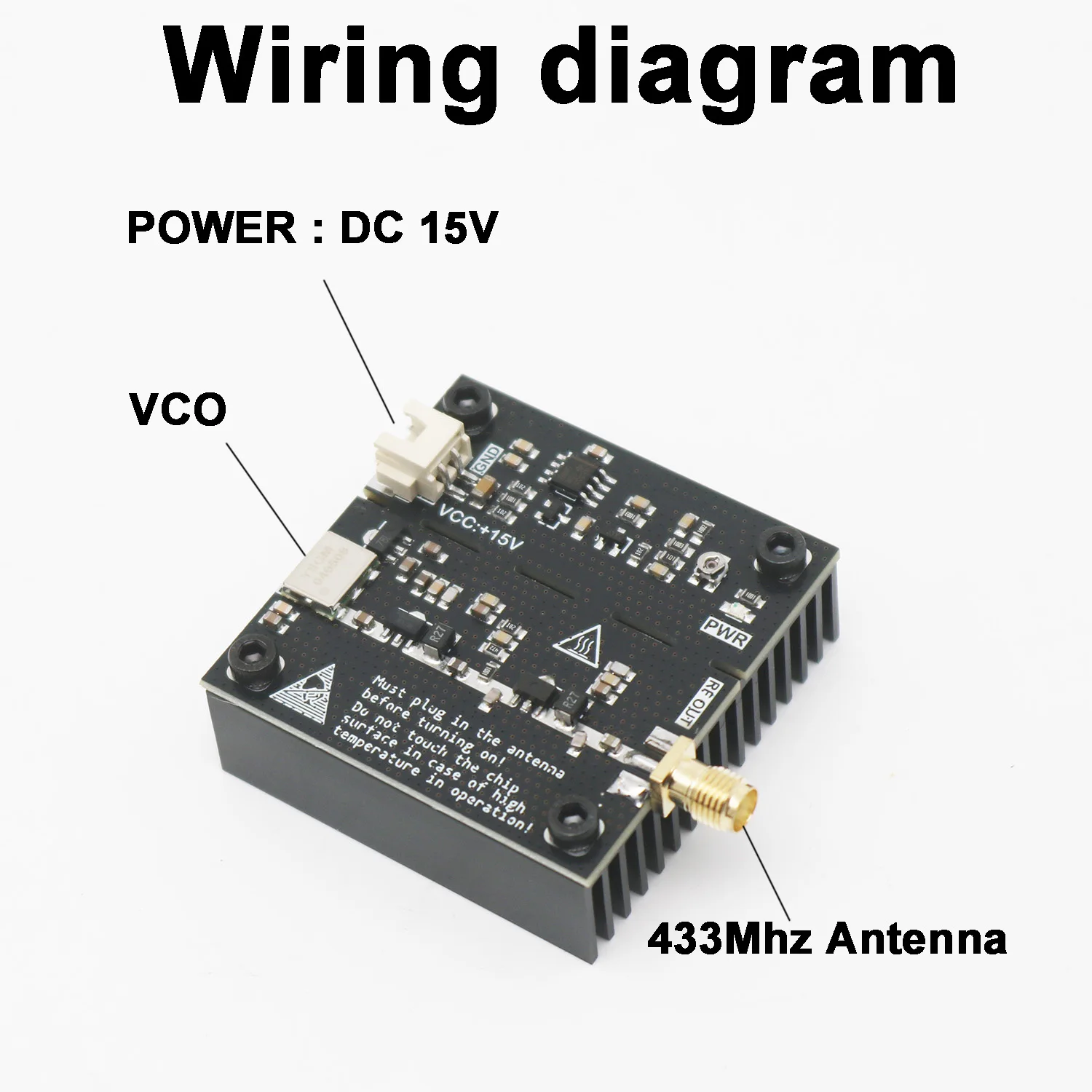 

400 ~ 510 МГц 433 МГц 3 Вт RF VCO Генератор Источник Встроенный усилитель 3 Вт для рации 433M беспроводной пульт дистанционного управления