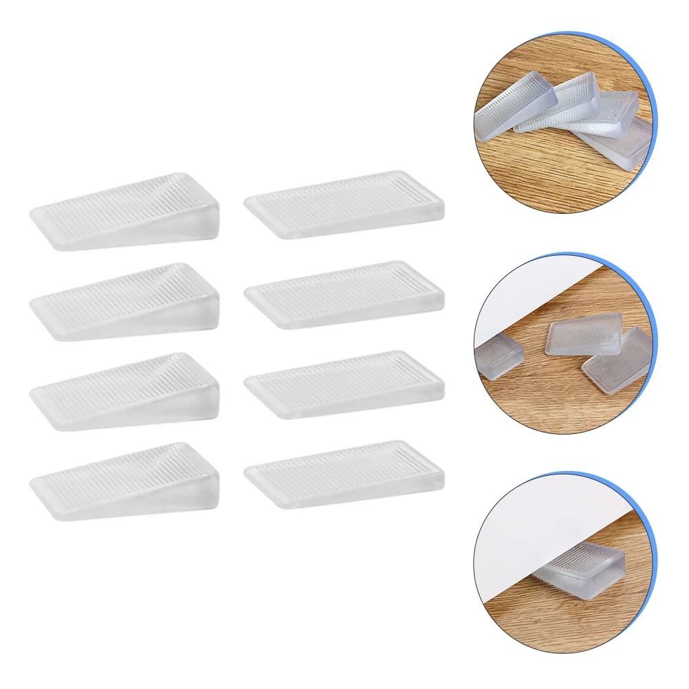 

8pcs Home Improvement Leveler Clear Door Stop Wedge Toilet Leveling Shims