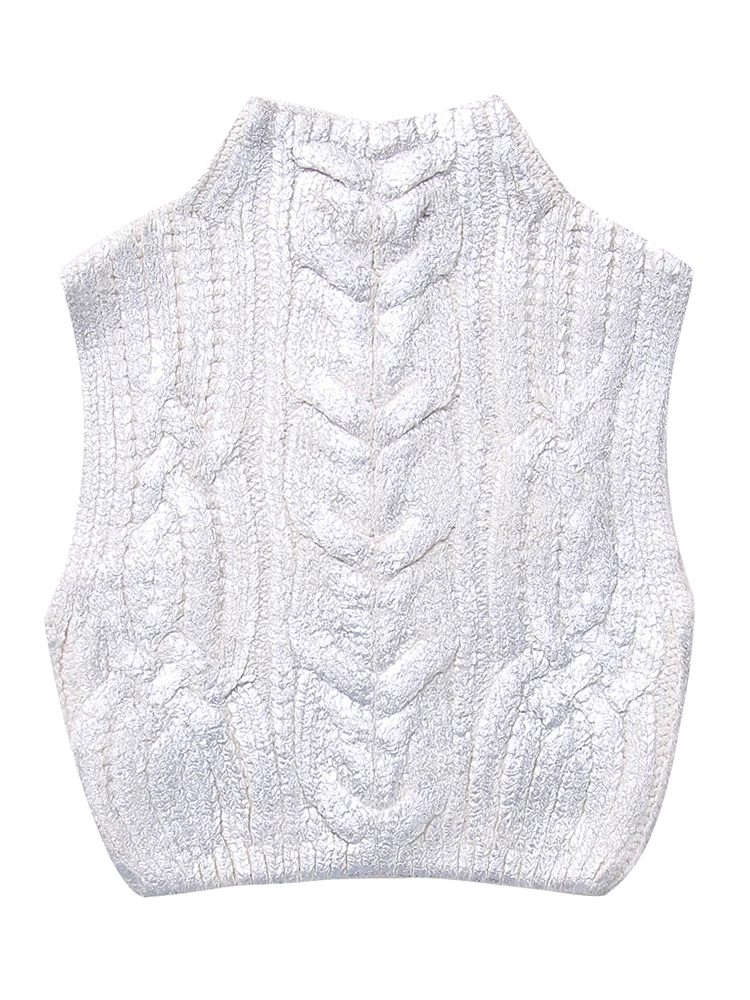 Женский укороченный жилет KAOPU ZA винтажный с металлическим плетением высоким