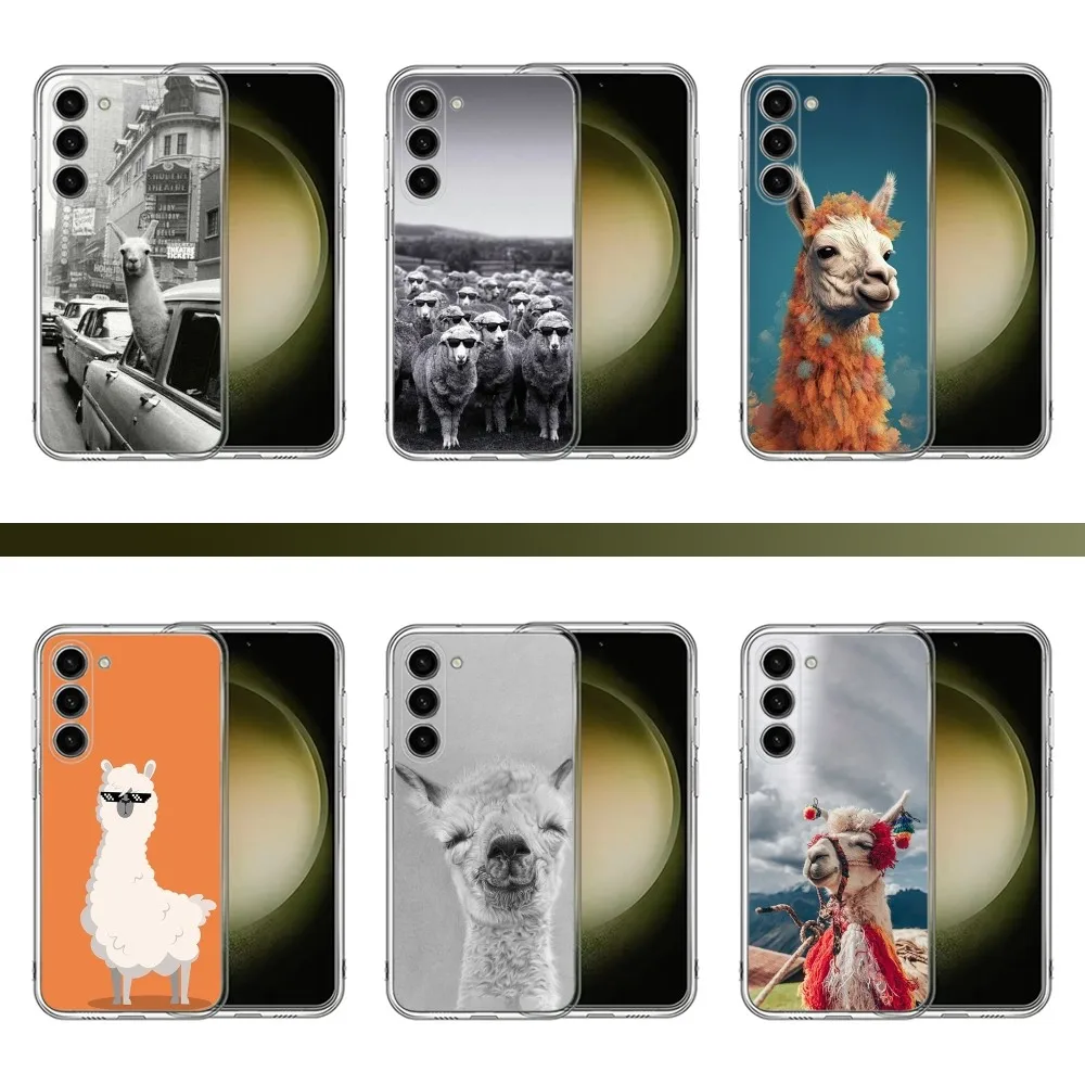Lama Llama Alpaca Phone Case For Samsung Galaxy A71 70 52 40 51 31 A50 21S 30S Note20 Transparent Cover