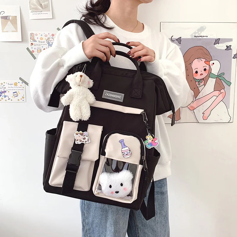 

Waterproof Nylon Backpacks for Women Backpack School Bags Teenage Girl Preppy Handbag Book Bag Travel Rucksack Bolsa Feminina