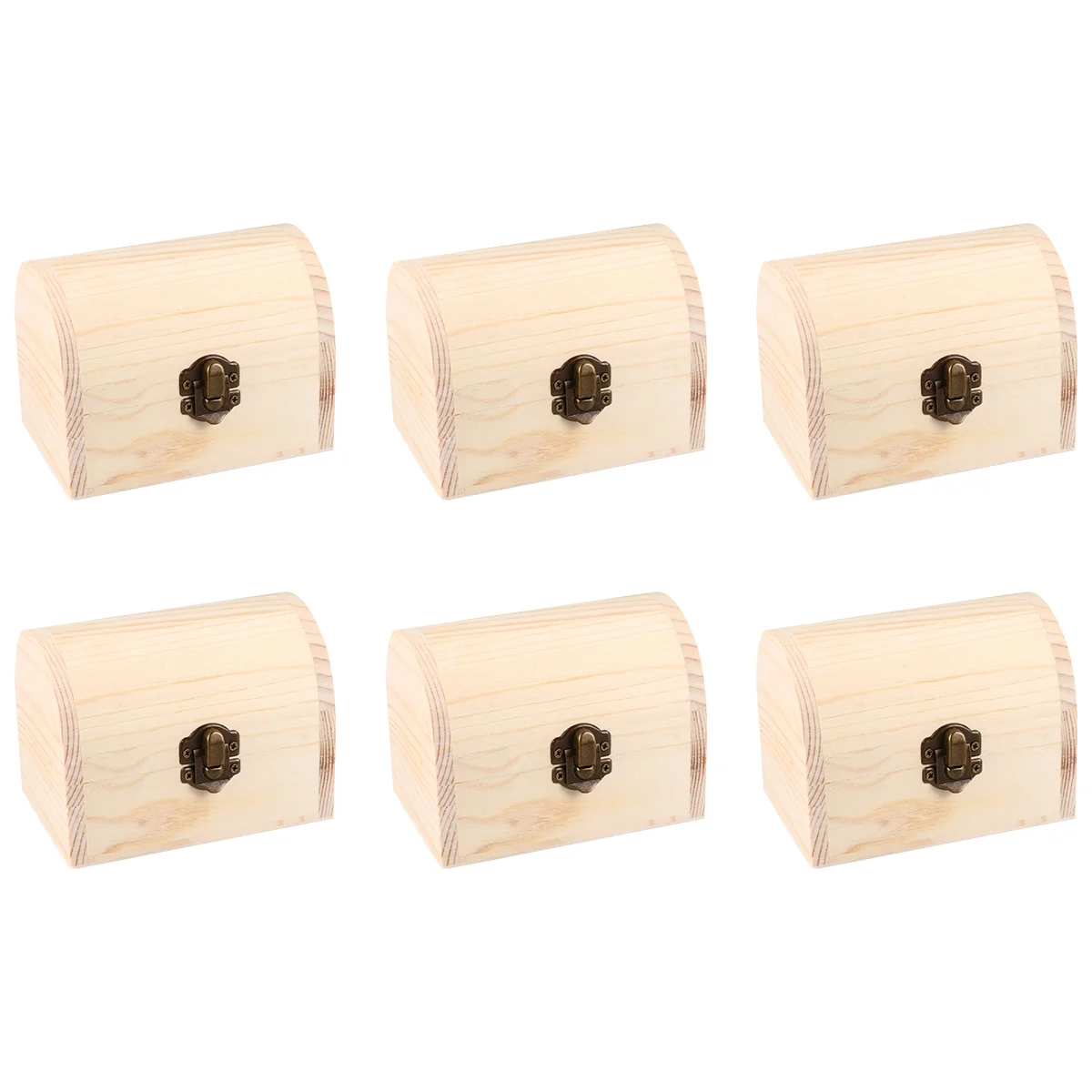 

Box Wooden Jewelry Diyunfinished Wood Treasure Case Storage Boxes Graffiti Blank Trinket Lock Decorative Locking Stash