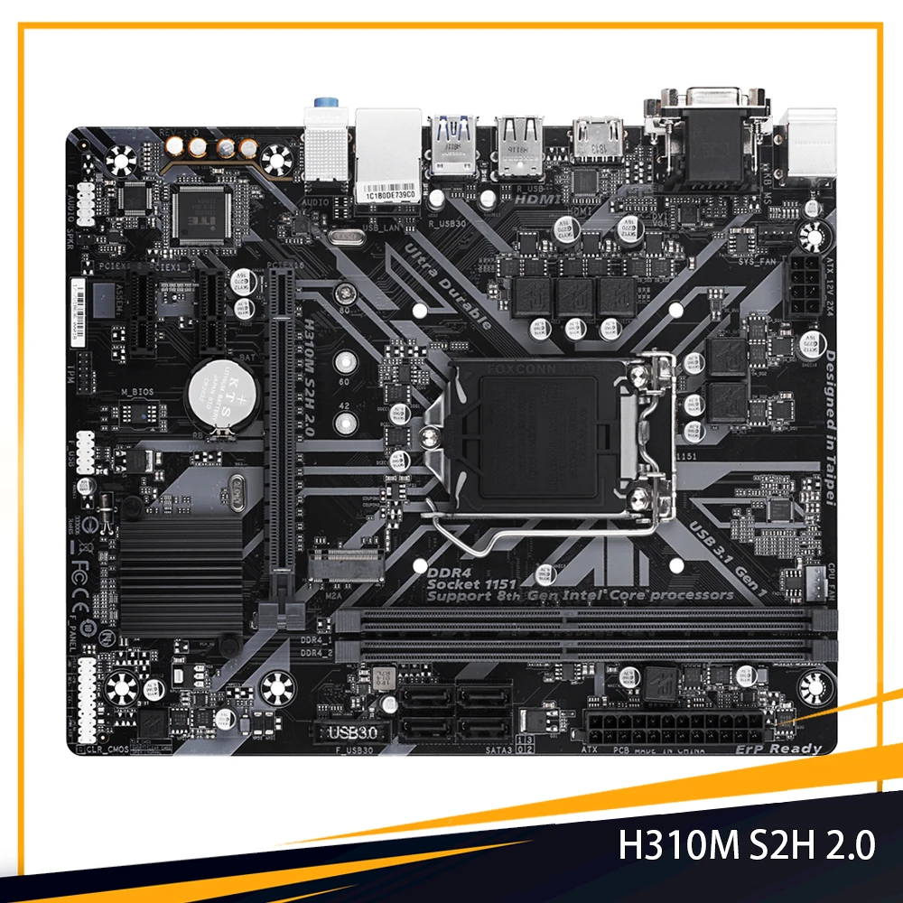 

H310M S2H 2.0 For Gigabyte H310 LGA1151 2*DDR4 DIMM Slots 32GB 4*SATA 3.0 Ports Micro ATX Desktop Motherboard High Quality