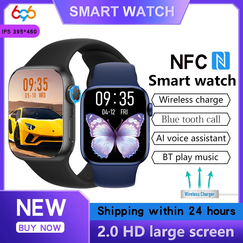 

2022 New 2.0" Men Blue Tooth Call Smart Watch Wireless Charging AI Voice Assistant Music Playing Waterproof Women Smart Watch