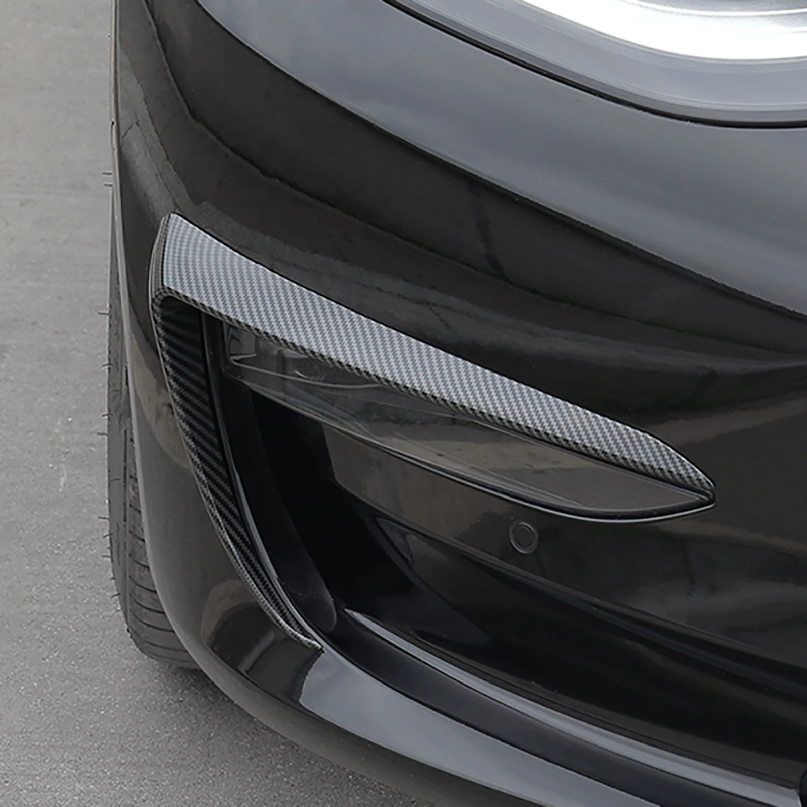 

Newest Front Blade Trim For Model 3 2021 Accessories Matte Carbon Fiber ABS Black Car Accessories Model Three