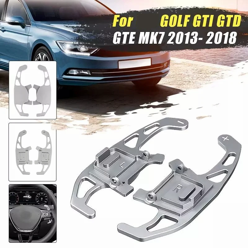 

Удлинитель переключения рулевого колеса для Volkswagen VW GOLF GTI R GTD GTE MK7, серебристый/черный, металлический сплав, 2 шт.