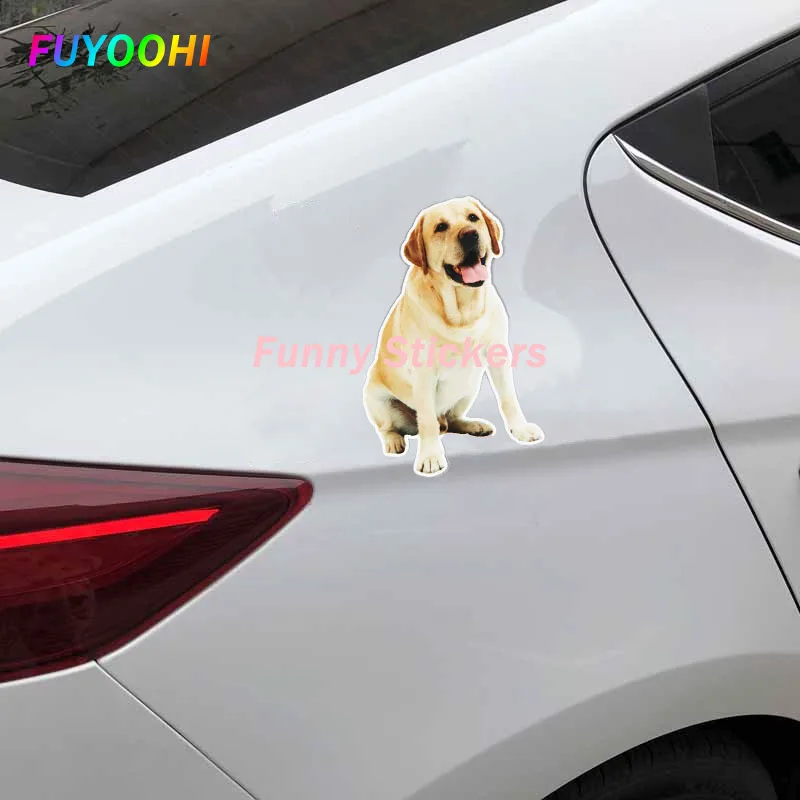 FUYOOHI внешние/защитные забавные наклейки милые лабрадоры на заднее лобовое стекло