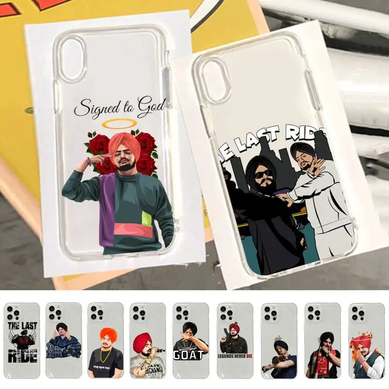 

FHNBLJ Sidhu moose wala Phone Case For iPhone 14 13 12 11 Pro Max Mini X Xs XR 6 7 8 Plus SE 2020 Transparent Case