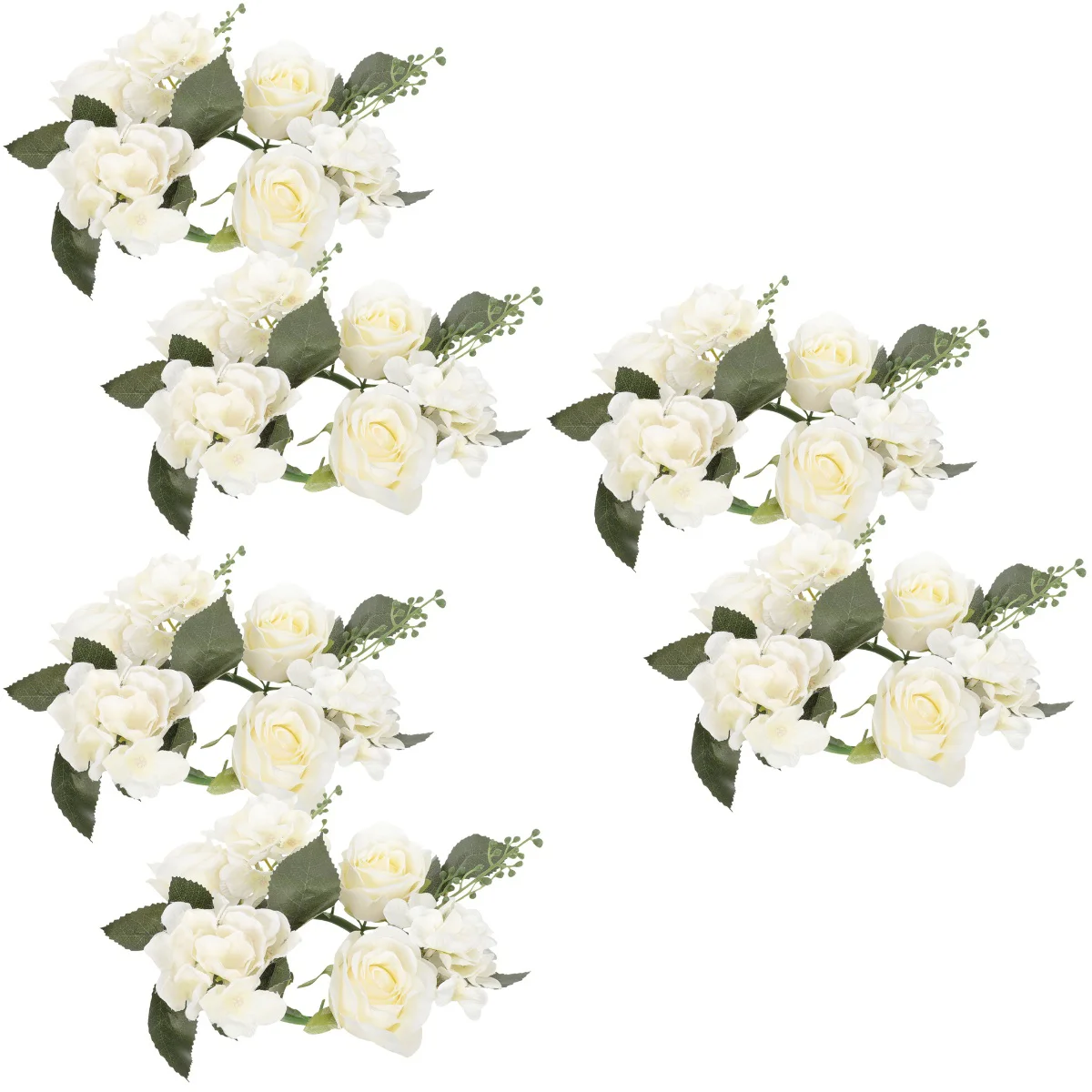 

6 Pcs Wedding Table Decor Simulated Wreath Xmas Stand Para Mesa Front Door Props Candlestick Garland