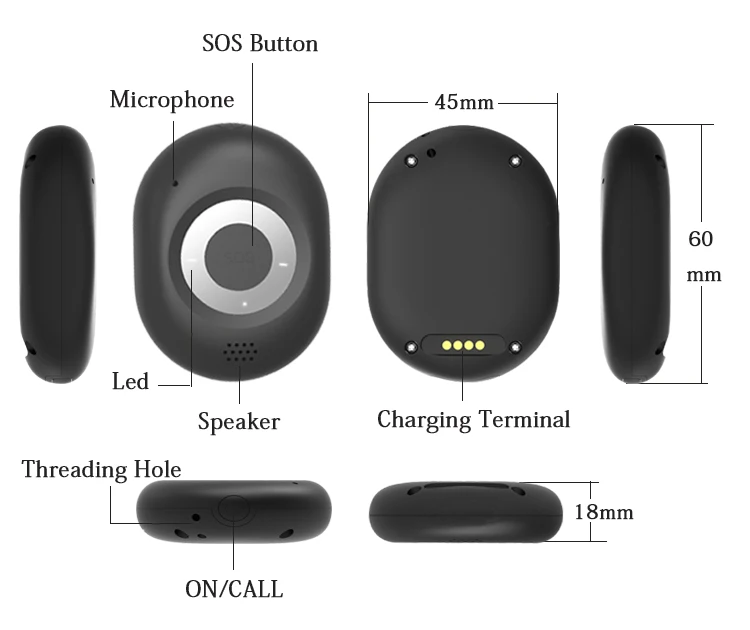 

Waterproof GSM sos emergency panic button medical alert/gps medical alert for patient gps tracking device 4g real time
