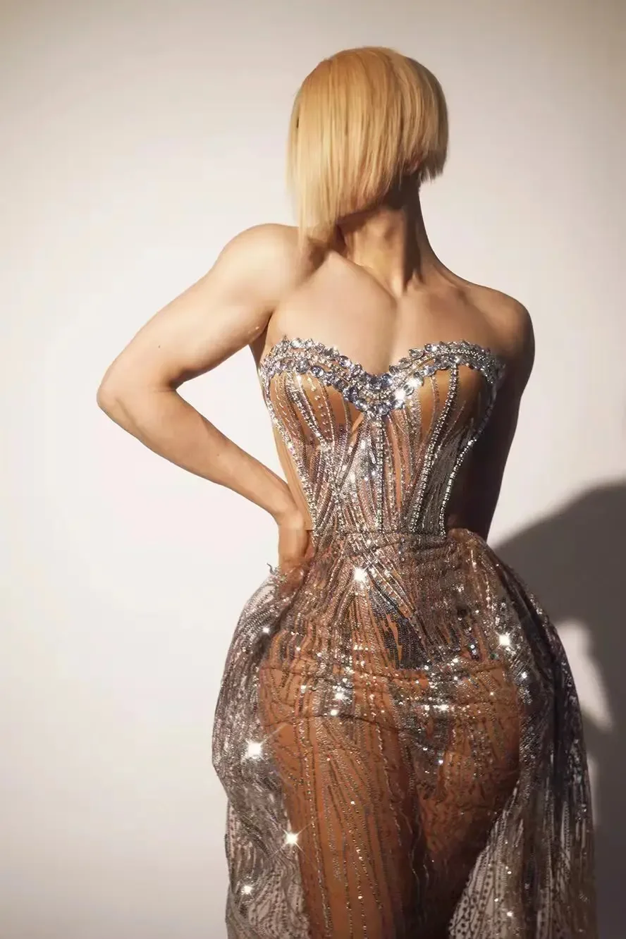 Модное сексуальное платье на день рождения блестящее с блестками женское