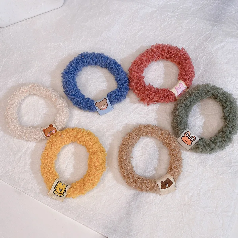 

3pieces/set Hair Ties New Lamb Hair Rope Cartoon Cloth Logo Hair Circle Fashion Tie Hair Band Girl Head Rope Hair Accessories