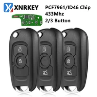 xnrkey 23 button flip remote car key pcf7961id46 chip 433mhz for opelvauxhall astra k 2015 2019 car key