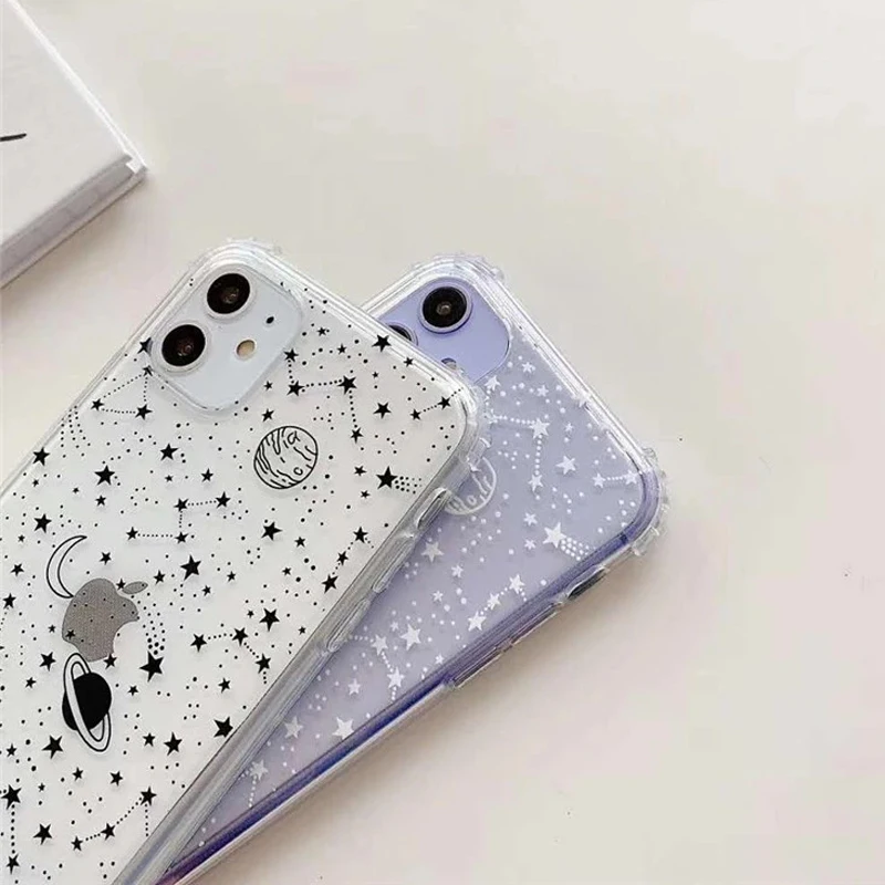 Ottwn Starry Sky Constellation Pattern Case For iPhone 14 13 12 11 Pro Max X XR XS Max 7 8 Plus SE2020 Clear Soft TPU Back Cover