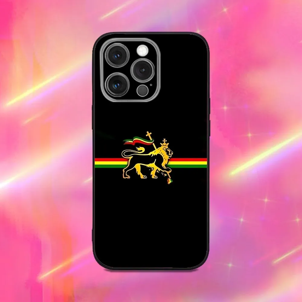 Фото Чехол для телефона с логотипом Rastafari Lion для iPhone 16,15,14,13,12,11,Pro,Max,Plus,X,XS,XR,SE,8,7,Mini,мягкий силиконовый черный чехол №4