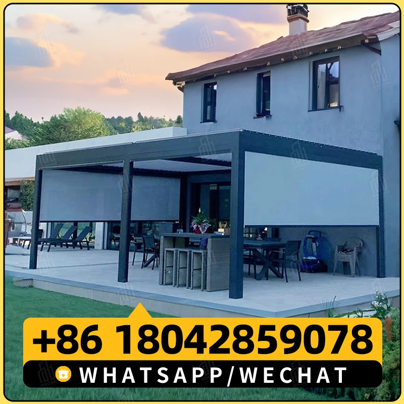 Легко собираемая автоматическая беседка для патио открытый биоклиматический