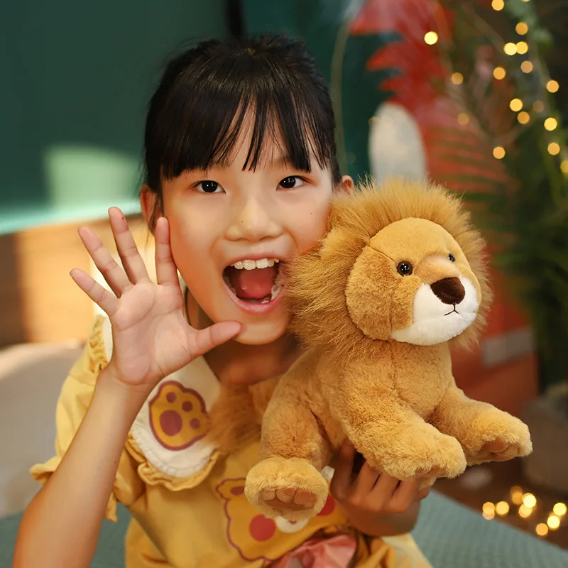 

1pc 28/55cm Lifelike Lying Lion Plush Toys for Kids Cute Animal Doll Cartoon Stuffed Toy Birthday Gift Home Decor