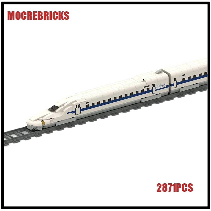MOC-153597 высокоскоростной поезд Shinkansen N700 строительные блоки модель в сборе