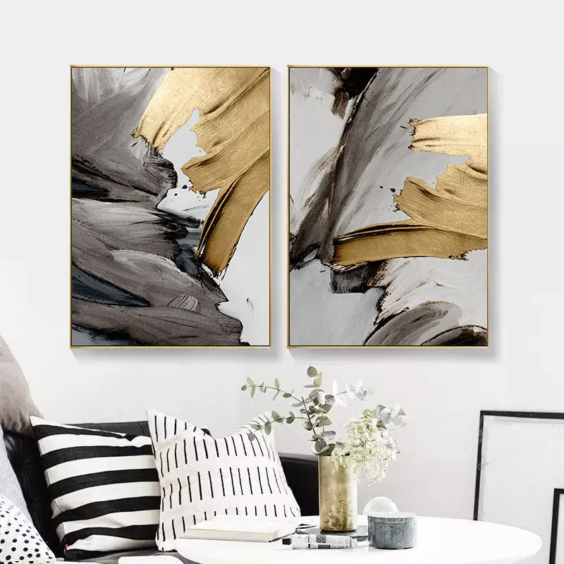 

Abstract Pigment Color Block Painting on Canvas Prints Luxury Wall Decorative Posters for Living Room Bedroom Home Art Decor